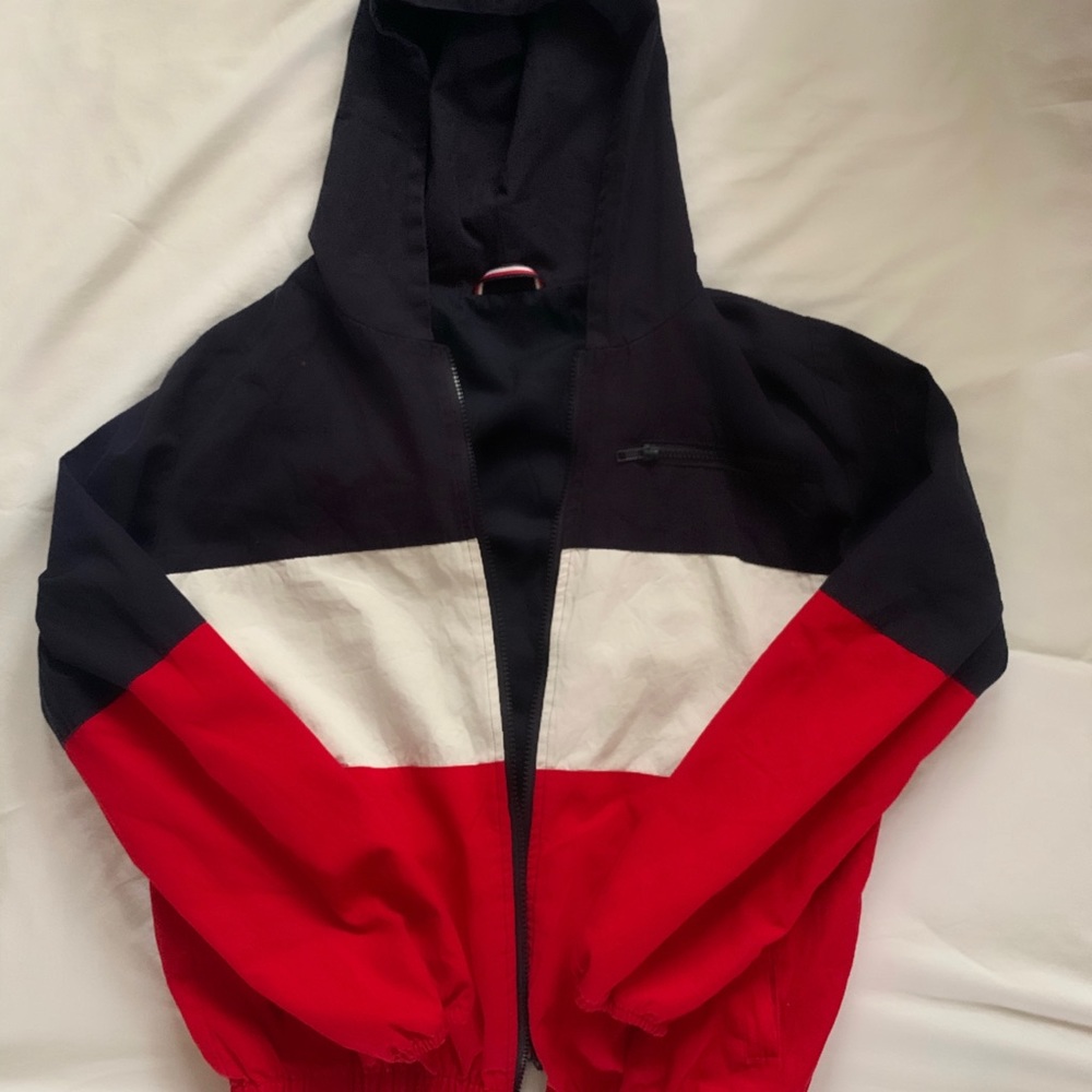 Red white and blue windbreaker